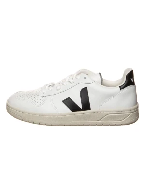 Veja Skórzane sneakersy "V 10" w kolorze biało-czarnym rozmiar: 46