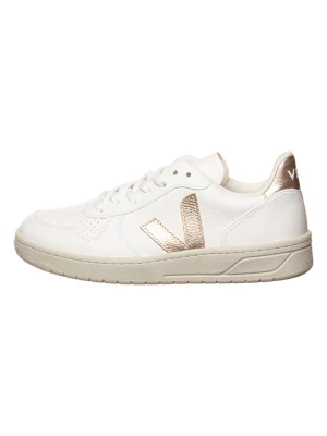 Veja Skórzane sneakersy "V 10" w kolorze złoto-białym rozmiar: 39