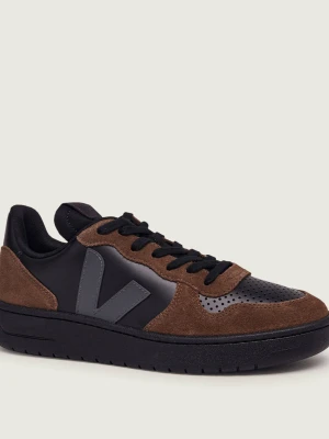 VEJA Skórzane sneakersy V-10 | zamsz czarny