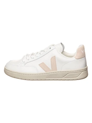 Veja Skórzane sneakersy "V 12" w kolorze biało-beżowym rozmiar: 38