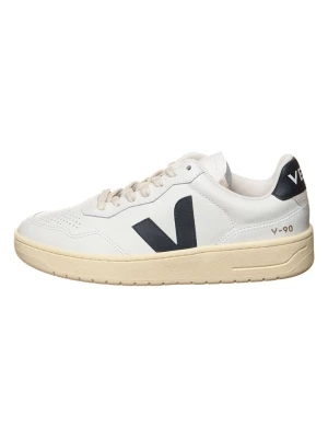 Veja Skórzane sneakersy "V 90" w kolorze biało-czarnym rozmiar: 49