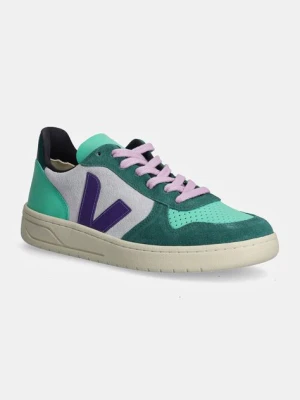 Veja sneakersy skórzane V-10 kolor zielony VX0303670A