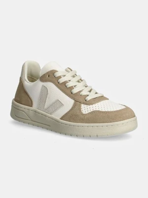 Veja sneakersy skórzane V10 kolor beżowy