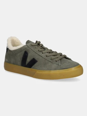 Veja sneakersy zamszowe Campo Winter męskie kolor zielony CW0320810B