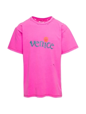 Venice T-Shirt Dzianinowy w Kolorze Różowym ERL