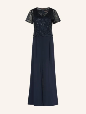 Vera Mont Zestaw: Kombinezon I Koronkowa Kurtka Z Cekinami blau