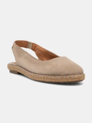 Verbenas espadryle z odkrytą piętą damskie zamszowe KIARA SERRAJE/TAN