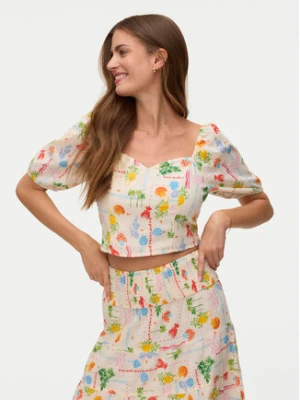 Vero Moda Bluzka Elena 10351014 Beżowy jasny Regular Fit