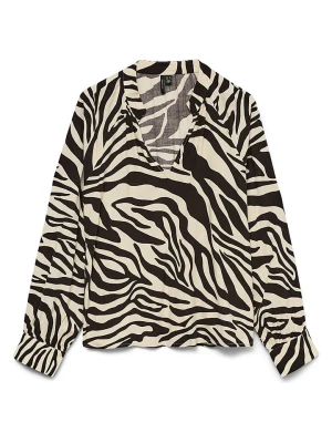 Vero Moda Bluzka w kolorze beżowo-czarnym rozmiar: XS