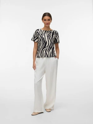 Vero Moda Bluzka w kolorze beżowo-czarnym rozmiar: M