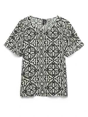 Vero Moda Bluzka w kolorze beżowo-czarnym rozmiar: XS