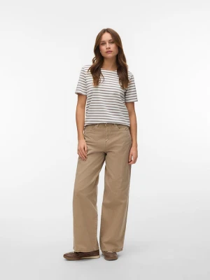 Vero Moda Bluzka w kolorze brązowo-białym rozmiar: XS