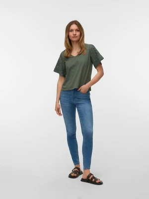 Vero Moda Bluzka w kolorze ciemnozielonym rozmiar: XL