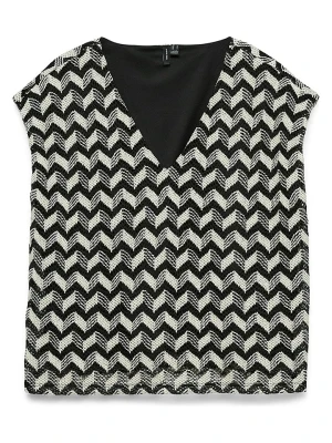 Vero Moda Bluzka w kolorze czarno-kremowym rozmiar: L