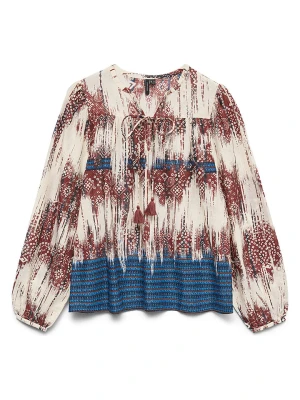 Vero Moda Bluzka w kolorze kremowo-niebiesko-brązowym rozmiar: M
