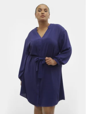 Vero Moda Curve Sukienka koszulowa 10299117 Granatowy Regular Fit