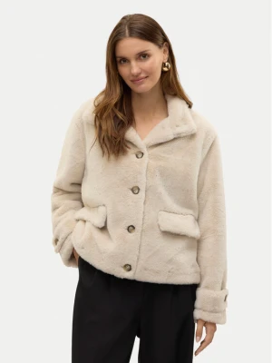 Vero Moda Futro Sonjaeva 10310303 Beżowy Regular Fit