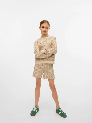 Vero Moda Girl Bluza "Brenda Animal" w kolorze beżowym rozmiar: 146/152