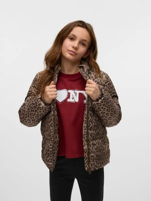 Vero Moda Girl Dwustronna kurtka zimowa "Parda" w kolorze beżowo-jasnobrązowym rozmiar: 146