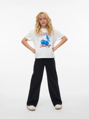 Vero Moda Girl Koszulka "Yma" w kolorze kremowym rozmiar: 158/164