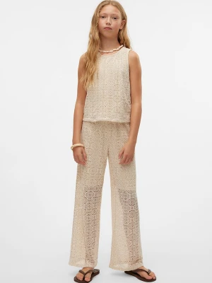 Vero Moda Girl Spodnie "Maya" w kolorze beżowym rozmiar: 158