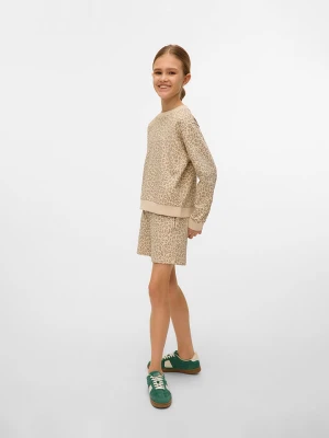 Vero Moda Girl Szorty "Brenda Animal" w kolorze beżowym rozmiar: 140