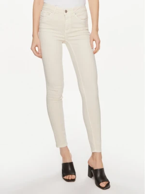Vero Moda Jeansy Flash 10307571 Écru Skinny Fit Kremowy