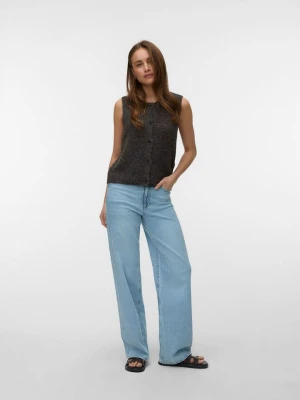 Vero Moda Kamizelka dzianinowa w kolorze brązowym rozmiar: L