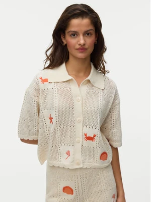 Vero Moda Kardigan Esmey 10350991 Kremowy Regular Fit