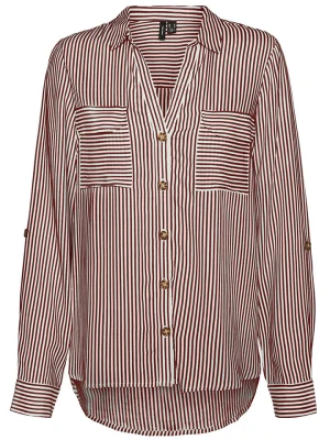 Vero Moda Koszula w kolorze brązowo-białym rozmiar: L