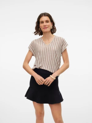 Vero Moda Koszulka "Lana" w kolorze beżowo-białym rozmiar: XS