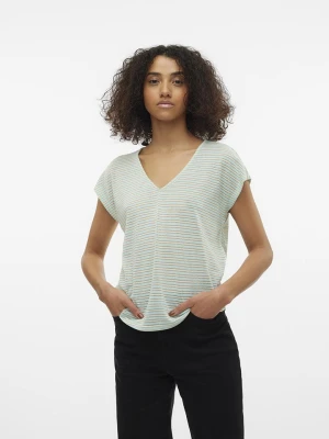 Vero Moda Koszulka w kolorze beżowo-turkusowym rozmiar: XS