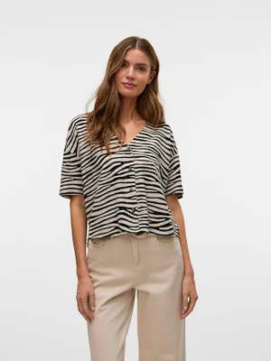 Vero Moda Koszulka w kolorze czarno-beżowym rozmiar: S