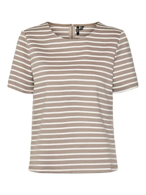 Vero Moda Koszulka w kolorze jasnobrązowo-białym rozmiar: XL