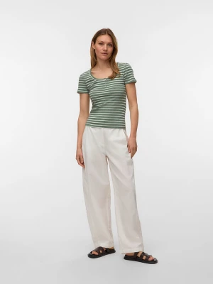 Vero Moda Koszulka w kolorze zielono-białym rozmiar: L
