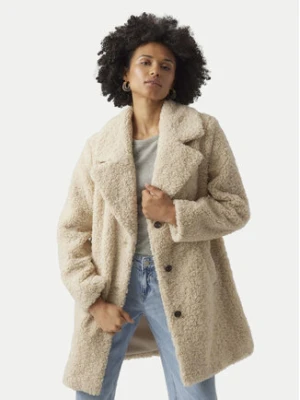 Vero Moda Kożuch Kylie Teddy 10289938 Beżowy Loose Fit