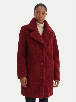 Vero Moda Kożuch Kylie Teddy 10289938 Bordowy Loose Fit