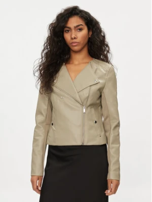 Vero Moda Kurtka z imitacji skóry Riley 10302441 Beżowy Slim Fit