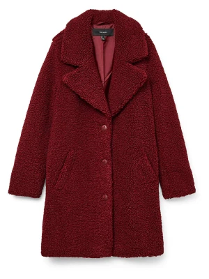 Vero Moda Płaszcz pluszowy w kolorze bordowym rozmiar: S