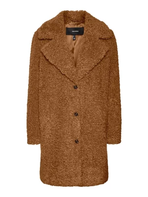 Vero Moda Pluszowy płaszcz w kolorze jasnobrązowym rozmiar: M