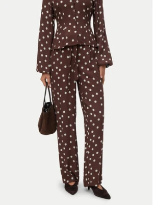 Vero Moda Spodnie materiałowe Elisa 10347961 Brązowy Loose Fit