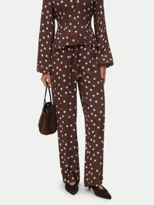 Vero Moda Spodnie materiałowe Elisa 10347961 Brązowy Loose Fit