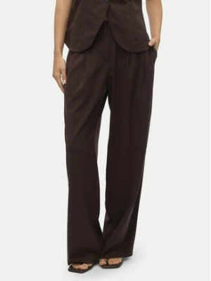 Vero Moda Spodnie materiałowe Sigga 10336315 Brązowy Wide Leg