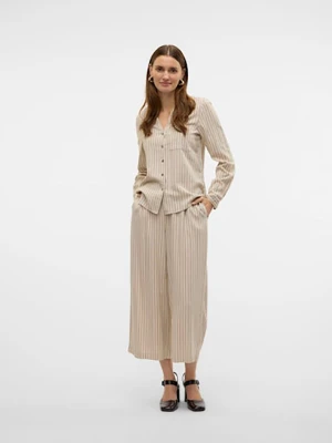 Vero Moda Spodnie w kolorze beżowo-czarnym rozmiar: M