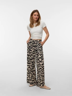 Vero Moda Spodnie w kolorze beżowo-czarnym rozmiar: S