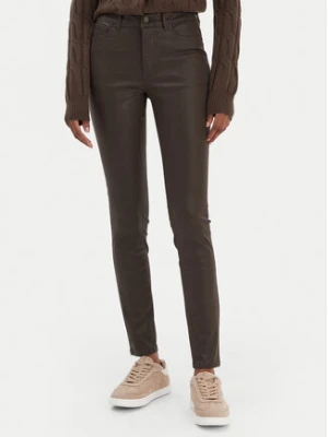 Vero Moda Spodnie z imitacji skóry Flash 10314591 Brązowy Skinny Fit