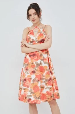 Vero Moda sukienka bawełniana kolor pomarańczowy mini rozkloszowana
