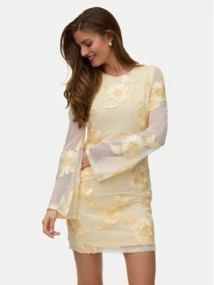 Vero Moda Sukienka koktajlowa Quinn 10348613 Żółty Regular Fit