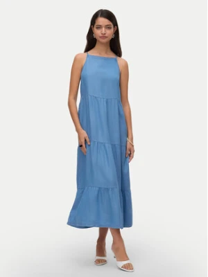 Vero Moda Sukienka letnia Fleur 10326075 Niebieski Loose Fit