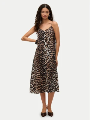 Vero Moda Sukienka letnia Josie 10303398 Brązowy Regular Fit